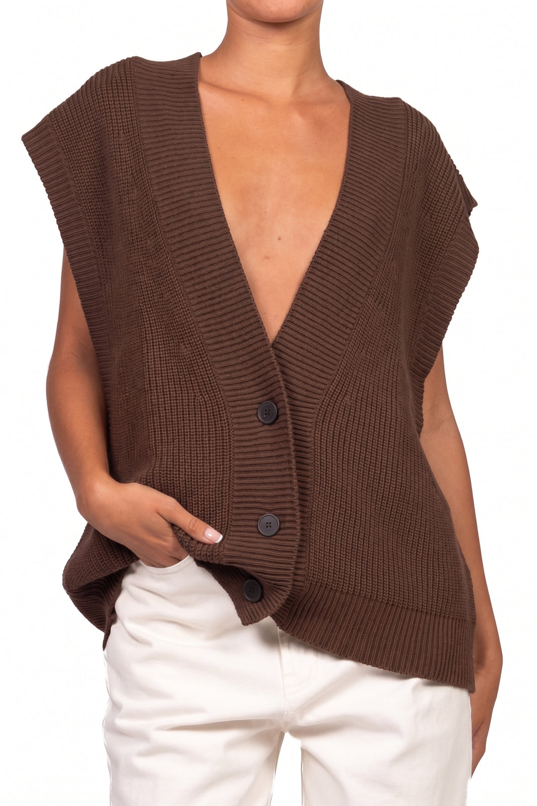 Vicolo - Gilet in maglia over 3 bottoni Art. 7AC7083