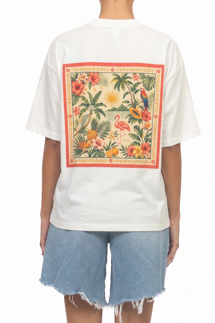 Vicolo - T-Shirt stampa tropicale Art. RAB1083