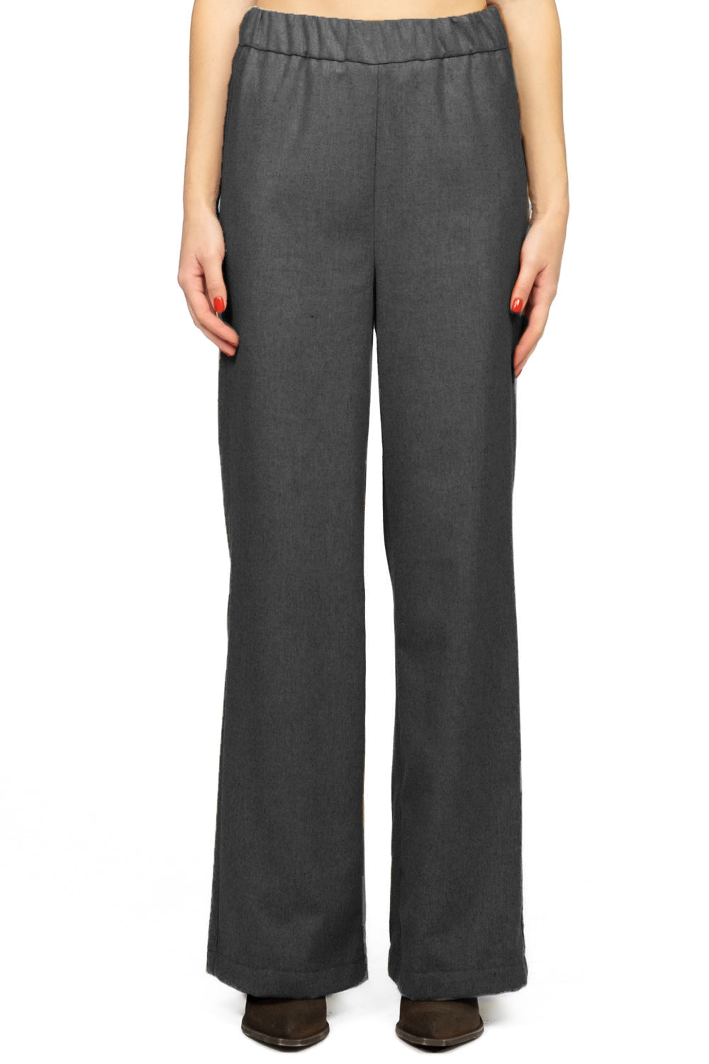 Vicolo - Pantalone palazzo flanella con elastico Art. TF1999