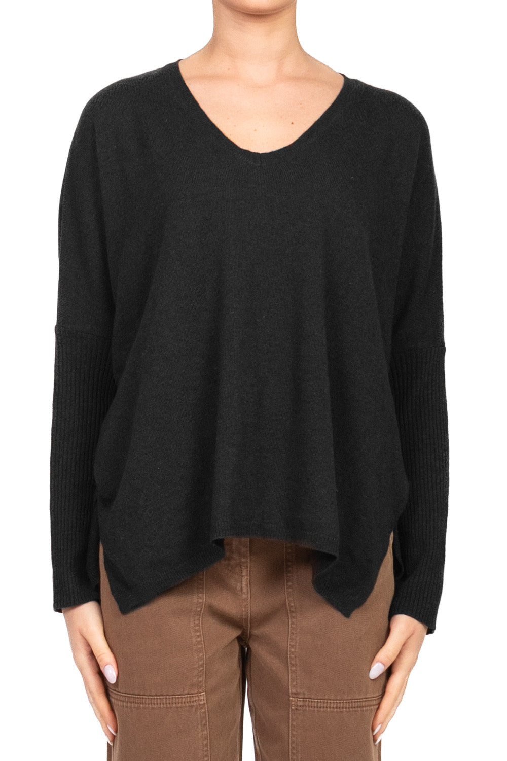 Kontatto - Maglia scollo V con frange Art. 3M1074NI