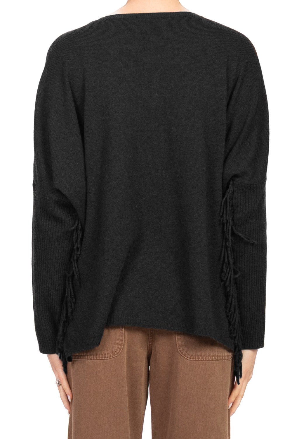 Kontatto - Maglia scollo V con frange Art. 3M1074NI