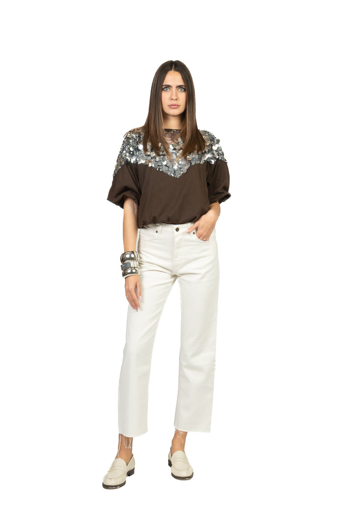 Tensione In - T-shirt palloncino paillettes Art. 39145
