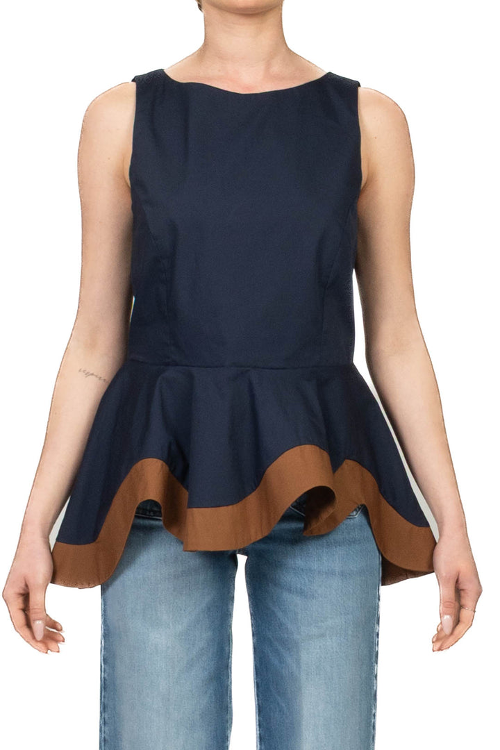 Tensione In - Top peplum banda contrasto Art. 39169