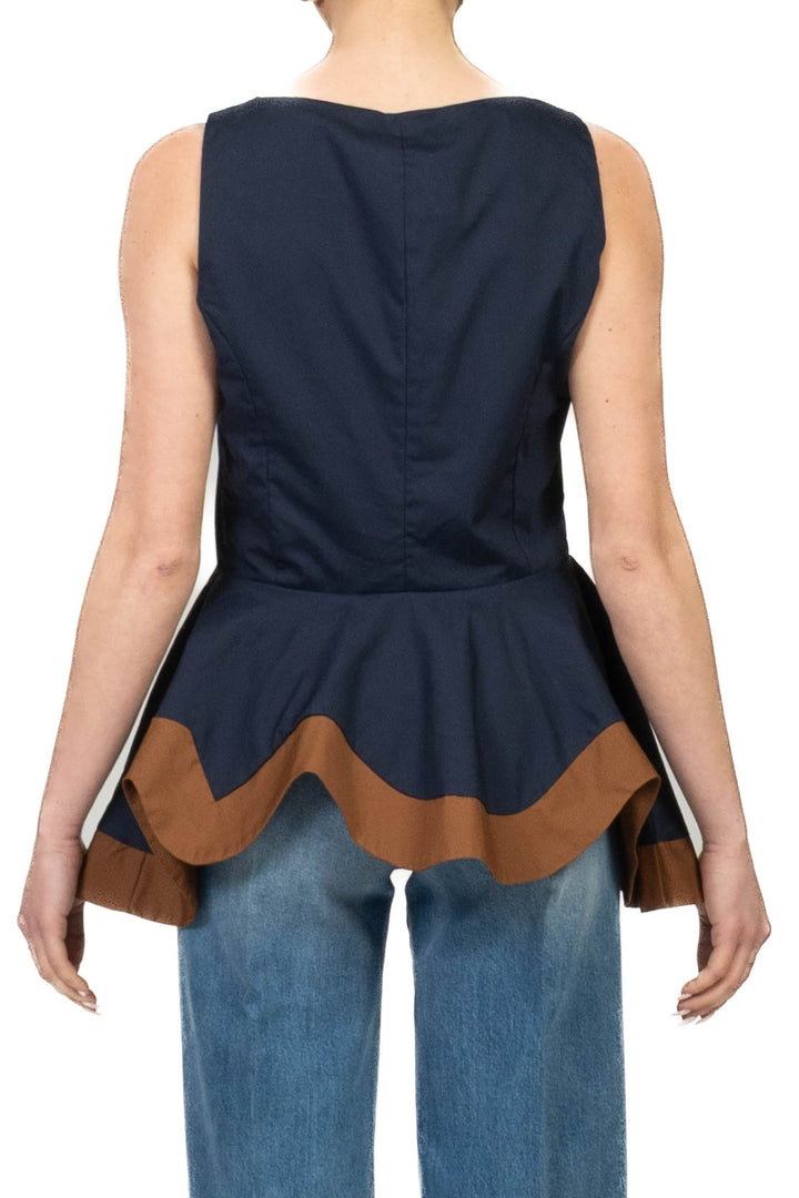 Tensione In - Top peplum banda contrasto Art. 39169
