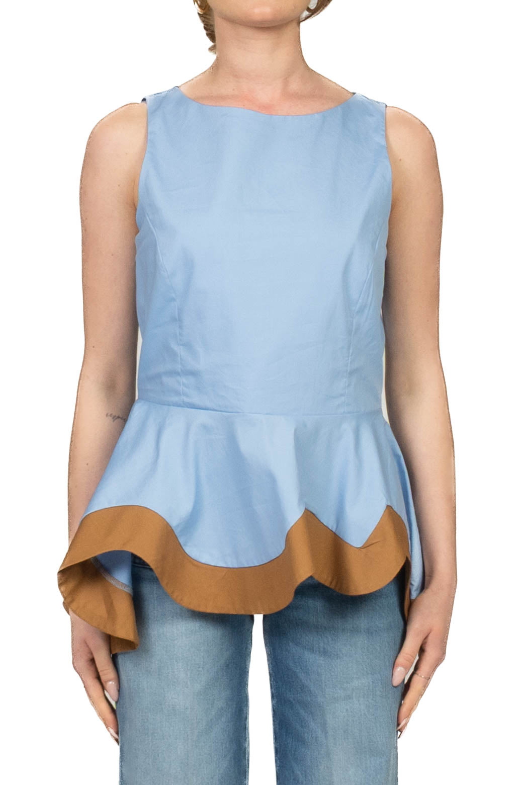 Tensione In - Top peplum banda contrasto Art. 39169