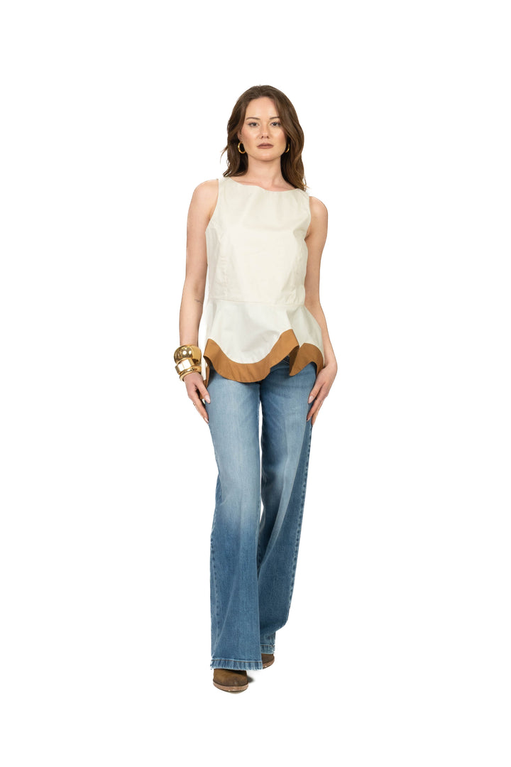 Tensione In - Top peplum banda contrasto Art. 39169