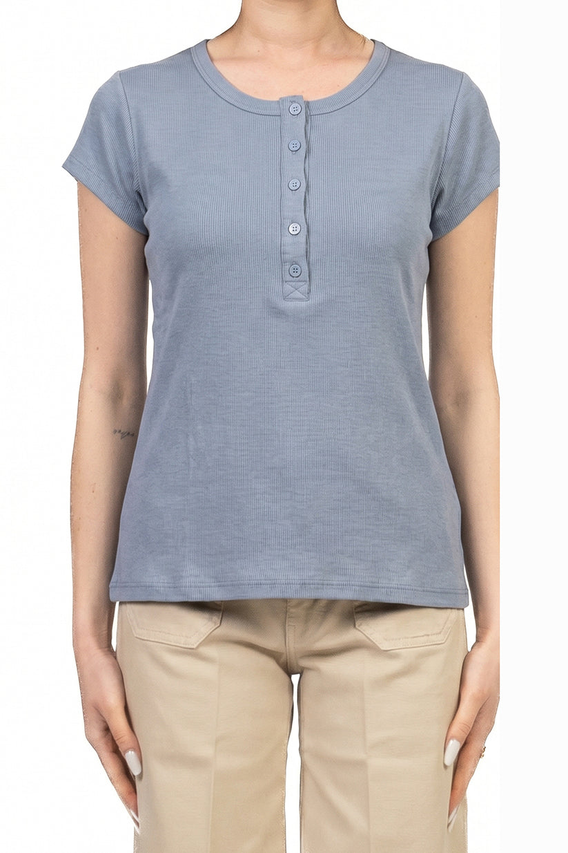 Tensione In - T-shirt serafino a costine Art. 21006
