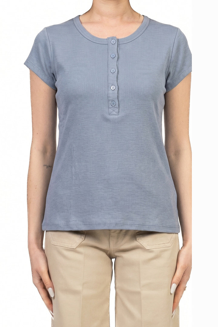 Tensione In - T-shirt serafino a costine Art. 21006