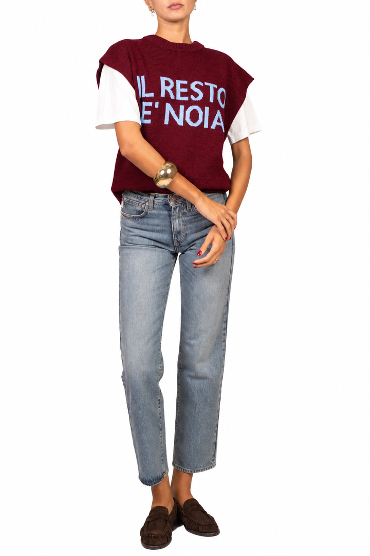 Tensione in - Gilet in maglia "Il Resto è Noia" Art. W6HMT12A400
