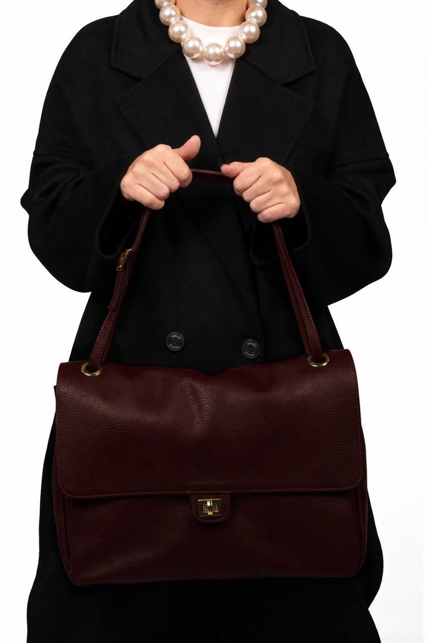 Upper - Borsa cartella maxi con chiusura lucchetto